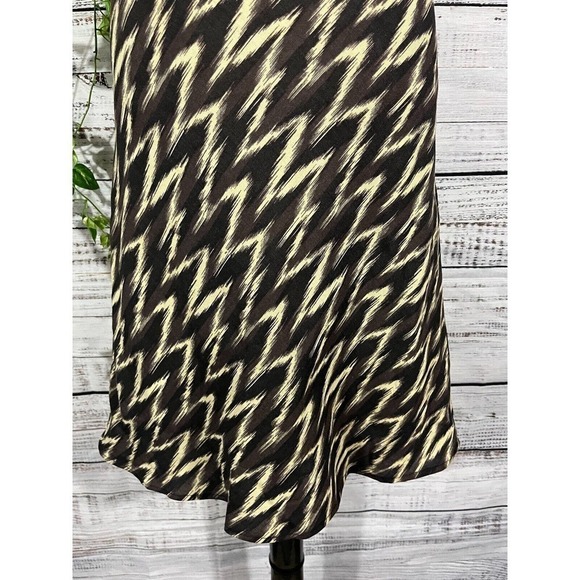 Sherry Taylor skirt size Small Brown Khaki Bias Knee A Line Church Career Casual - Picture 5 of 9